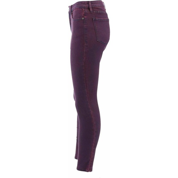 H by Halston 4 Regular Premier Denim Overdye Ankle Jeans Royal Garnet - Picture 6 of 8